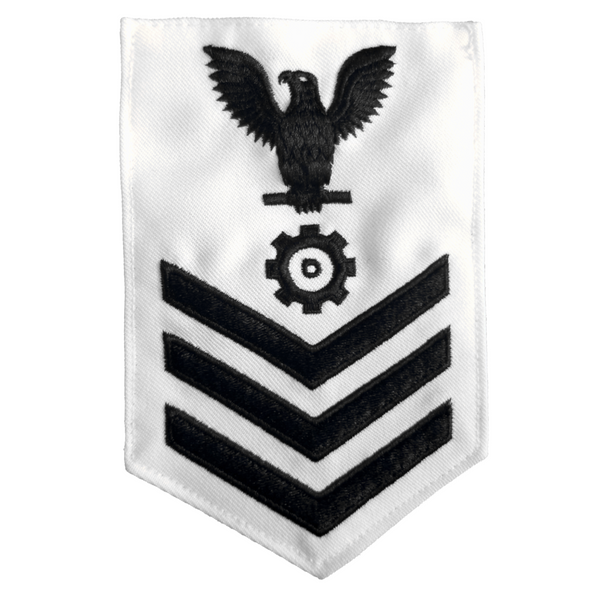 NAVY Women's E4-E6 Rating Badge: Engineman - White