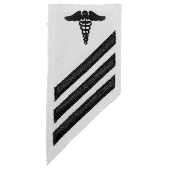 NAVY E2-E3 Combo Rating Badge: Hospital Corpsman - White
