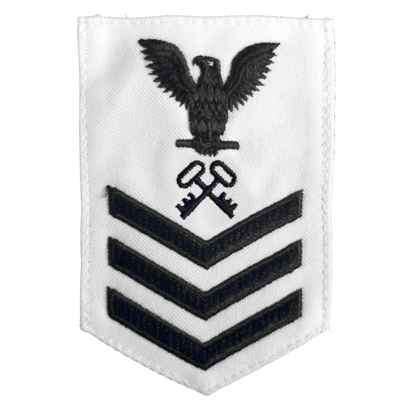 NAVY Women's E4-E6 Rating Badge: Logistics Specialist - White