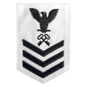 NAVY Women's E4-E6 Rating Badge: Logistics Specialist - White