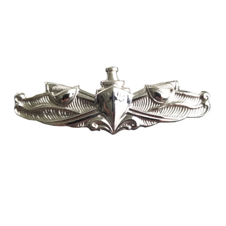 NAVY Metal Badge: Surface Warfare Enlisted - Silver Full Size