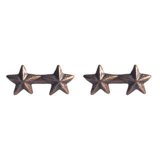 US Armed Forces Military Ribbon Attachment Device - 2 Bronze Stars 3/16".  - Sold in pairs. - Condition: Good, pre-owned/gently used unless marked as NEW.