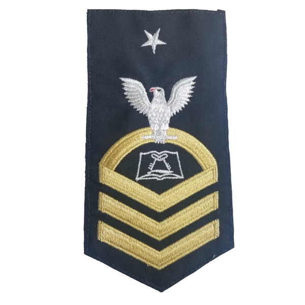 NAVY Men's Rating Badge: E8 Culinary Specialist - Seaworthy Gold on Blue