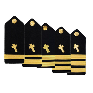 US NAVY Male O1-O6 Hard Shoulder Board: Christian Chaplain. Navy Hard Shoulder Boards are designed to be worn on the following Naval uniforms: Dinner Dress Jacket Uniform (men only), Summer Blue Uniform, Summer Dress White, and Summer White Uniform. Choose from rank O-1, O-2, O-3, O-4, O-5, O-6.