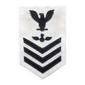 NAVY Men's E4-E6 Rating Badge: Aviation Ordnanceman - White