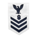 NAVY Men's E4-E6 Rating Badge: Navy Diver - White