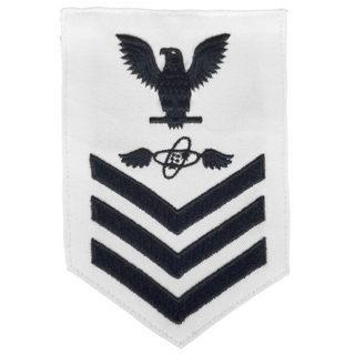 NAVY Men's E4-E6 Rating Badge: Aviation Electronics Technician - White