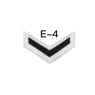 NAVY Men's E4-E6 Rating Badge: Personnel Specialist - White
