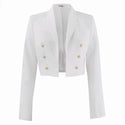 US NAVY Women's (DDW) Dinner Dress White Jacket. USN wear for female Officer & CPO uniforms. This formal mess jacket features long sleeves, narrow lapels, semi-peaked front with the back tapered to a point. The single-breasted style includes three 22.5-line Navy eagle buttons on the front. White Certified Navy Twill (100% Polyester). Made in U.S.A. Condition: Good pre-owned/gently used unless marked as NEW.