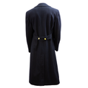 US NAVY Male Formal Wool Bridge Coat with gold buttons. This Overcoat is a classic military issue outerwear coat to keep you warm & stylish in Fall & Winter inclement weather. Worn by Chiefs (CPOs) & Officers over Dinner Dress Blue & Service Dress Blue uniforms. Dark Blue-Black Melton Wool Outer Shell. Genuine, Official USN Military uniform. Made in the USA.