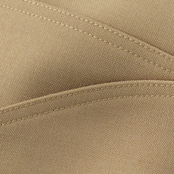 US NAVY Khaki Polyester/Wool Garrison Cap. This USN-Certified Khaki hat cover is worn with Navy Officer/CPO uniforms made of the same tan khaki poly/wool material.  - Fabric: Khaki Tan Polyester Wool Blend. - Made in the U.S.A.