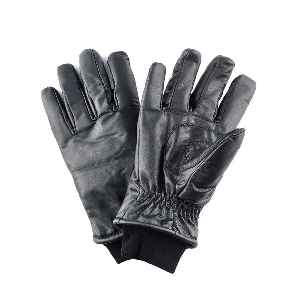 Black Leather Gloves - Cold Weather