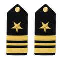 AS-IS Condition US NAVY Male Hard Shoulder Board: Line Officer O4 LCDR