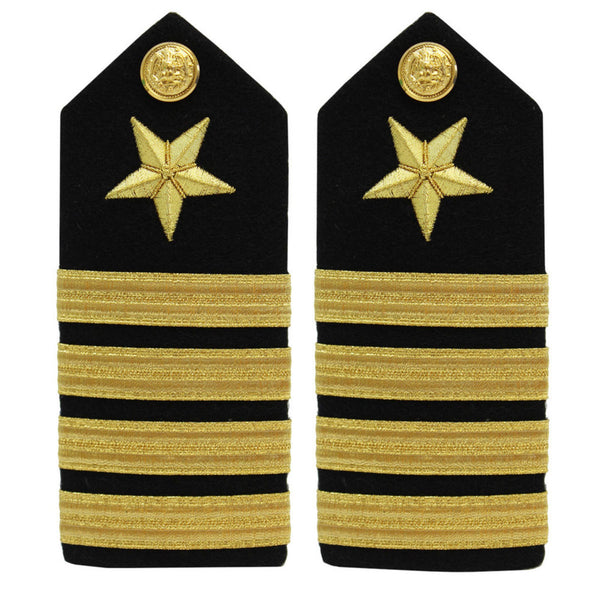 AS-IS Condition US NAVY Male Hard Shoulder Board: Line Officer O6 CAPT