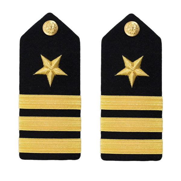 AS-IS Condition US NAVY Male Hard Shoulder Board: Line Officer O5 CDR
