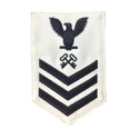 NAVY Men's E4-E6 Rating Badge: Logistics Specialist - White