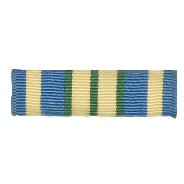 US Armed Forces Military Ribbon - Military Outstanding Volunteer Service Medal (MOVSM).  - Measurements: 1-3/8" wide x 1/4" high - Sold individually. - Condition: Good, pre-owned/gently used unless marked as NEW. - Ribbon mounting bars sold separately.