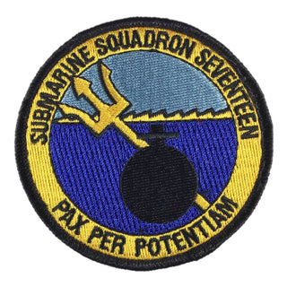 USN Military Patch - Submarine Squadron 17 Pax Per Potentiam. Submarine Squadron 17, aka SUBRON 17, is a squadron of submarines of the United States Navy based in Bangor Base, Washington.