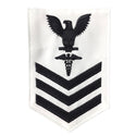 NAVY Men's E4-E6 Rating Badge: Hospital Corpsman - White