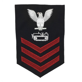 NAVY Men's E4-E6 Rating Badge: Equipment Operator - Blue