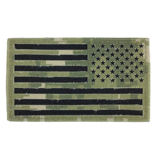 (NWU) Navy Working Uniform Type 3 Velcro Patch Flag Reversed Field. NOTE: DO NOT Wash. Official U.S. Navy Shoulder Patch to be used with NWU Type III Uniform, digital green camouflage.   - Laser-cut green digital camo fabric on black with Velcro backing. - Measures approximately 2 1/8" x 3 5/8". - Care: DO NOT Wash. - Worn by Official US Navy personnel. - Made in the USA. - Condition: Good, pre-owned/gently used unless marked as NEW.