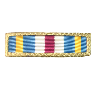 US Armed Forces Military Ribbon - Defense Superior Service Medal (DSSM).  - Measurements: 1-3/8" wide x 1/4" high - Sold individually. - Condition: Good, pre-owned/gently used unless marked as NEW. - Ribbon mounting bars sold separately.