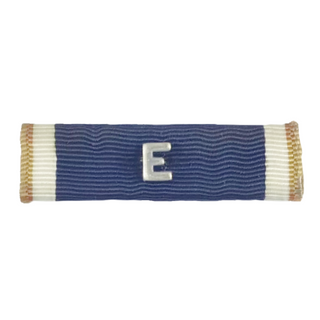 US Armed Forces Military Ribbon - Navy E for Efficiency with silver "E" device.