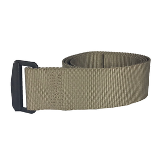 Military-Issue Rigger's utility belt in tan khaki nylon. Worn as an optional belt with the Navy NWU Type III uniform for E7-O10.