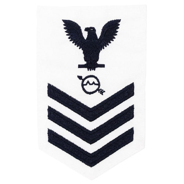 NAVY Women's E4-E6 Rating Badge: Operations Specialist - White