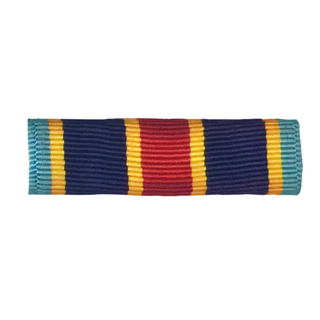 US Armed Forces Military Ribbon - Navy & US Marine Corps Overseas Service (NMCOS).  - Measurements: 1-3/8" wide x 1/4" high - Sold individually. - Condition: Good, pre-owned/gently used unless marked as NEW. - Ribbon mounting bars sold separately.