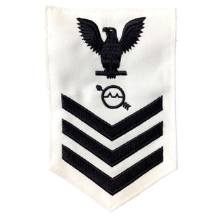 NAVY Men's E4-E6 Rating Badge: Operations Specialist - White