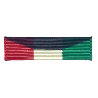 US Armed Forces Military Ribbon - Kuwait Liberation of Kuwait Medal (KLM).  - Measurements: 1-3/8" wide x 1/4" high - Sold individually. - Condition: Good, pre-owned/gently used unless marked as NEW. - Ribbon mounting bars sold separately.