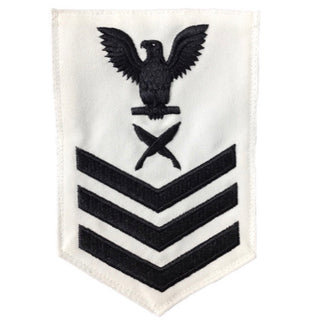 NAVY Men's E4-E6 Rating Badge: Yeoman - White
