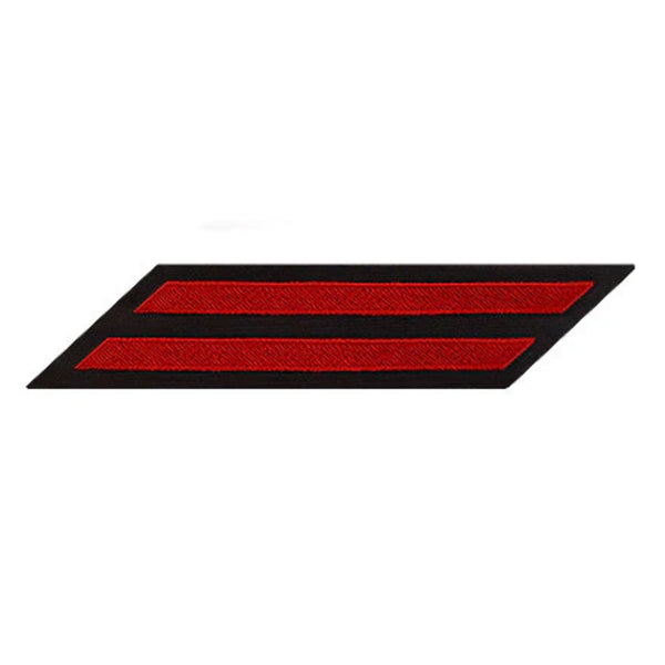USN Female Enlisted Service Stripe Hash Marks -2 Stripes Embroidered Red on Blue Serge Wool