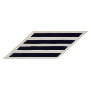 USN Female Enlisted Service Stripe Hash Marks -4 Stripes Embroidered Blue on White CNT (Certified Navy Twill)