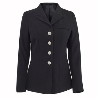 US NAVY Women Service Dress Blue Jacket with Silver Buttons. USN Female Service Dress Blue (SDB) Coat Jacket with Silver Buttons. This is a retired Dress Blue uniform for enlisted female Sailors (E6 and below). Features a welt left breast pocket, and four silver oxidized finish Navy eagle buttons on the left front. Black Polyester-Wool Blend with Silver Oxidized Buttons. Official Military Issue Uniform. Made in U.S.A.