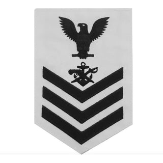 NAVY Men's E4-E6 Rating Badge: Special Warfare Boat Operator - White