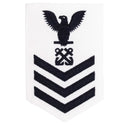 NAVY Women's E4-E6 Rating Badge: Boatswain's Mate - White