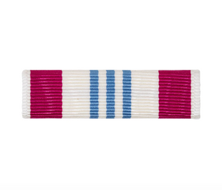 US Armed Forces Military Ribbon - Defense Meritorious Service Medal (DMSM).  - Measurements: 1-3/8" wide x 1/4" high - Sold individually. - Condition: Good, pre-owned/gently used unless marked as NEW. - Ribbon mounting bars sold separately.