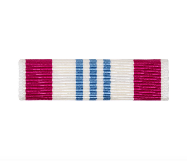 US Armed Forces Military Ribbon - Defense Meritorious Service Medal (DMSM).  - Measurements: 1-3/8" wide x 1/4" high - Sold individually. - Condition: Good, pre-owned/gently used unless marked as NEW. - Ribbon mounting bars sold separately.