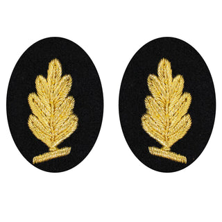US NAVY Sleeve Device: Medical Service Corps for Service Dress Blue uniform. Gold embroidery on dark blue/black wool. Sold in Pairs.  - Genuine Military Uniform Item. - Made in the USA - Condition: Good, pre-owned/gently used unless marked as NEW.   