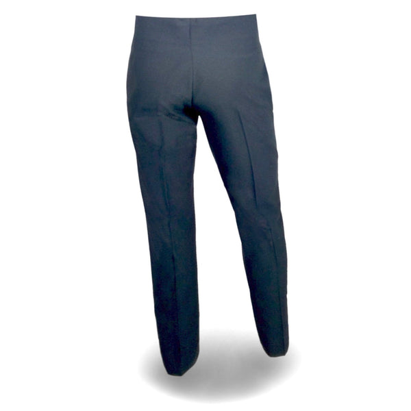 NAVY Men's Formal Dinner Dress Trousers. US NAVY & COAST GUARD Male Formal Dinner Dress Blue Evening Pants. These black trousers feature a high waist, unbelted, with a zippered fly front, fore & aft creases, and two side pockets. Black 55/45 Polyester Wool. USN/USCG Military Certified. Made in U.S.A.