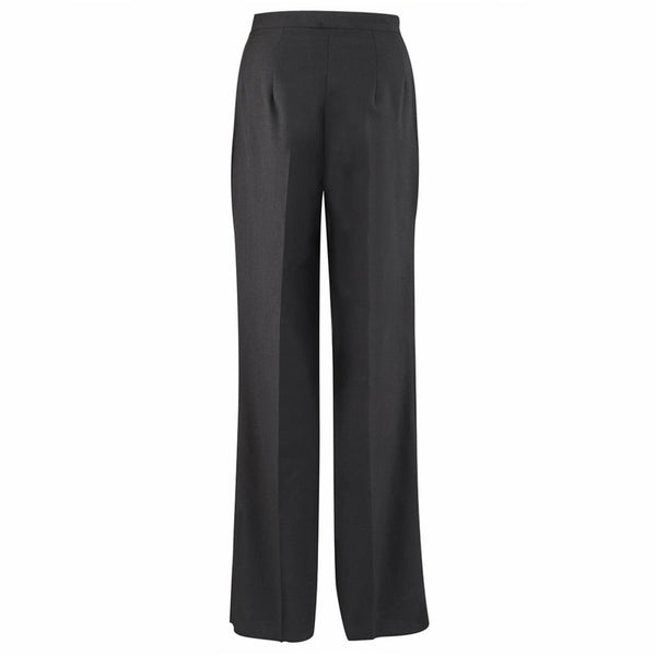 NAVY Women's NSU Trousers. US Navy Female Navy Service Uniform Unbelted Pants. These slacks are worn by enlisted sailors with the Ladies Khaki Overblouse. Features: Unbelted waistband with fore and aft creases, zippered front closure, and two side pockets. Black 75% Polyester, 25% Wool. Genuine, Official US Military Navy Uniform. Made in U.S.A.